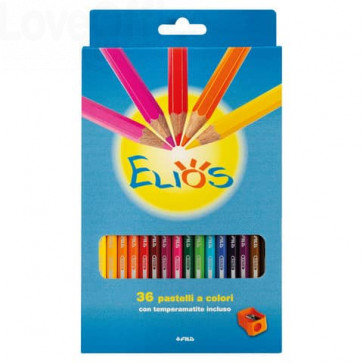483 Pastelli colorati Elios Fila con Astuccio - 2,8 mm - da 3 anni in poi  (conf.24) 3.33 - Cancelleria e Penne - LoveOffice®