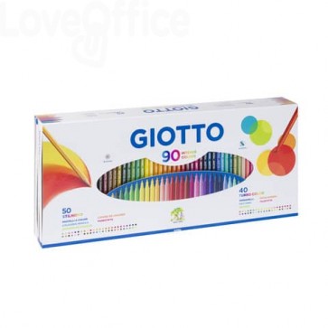 Pastelli a matita Giotto Supermina: scatola in metallo con 50 u., mina  colori assortiti • KartoClick