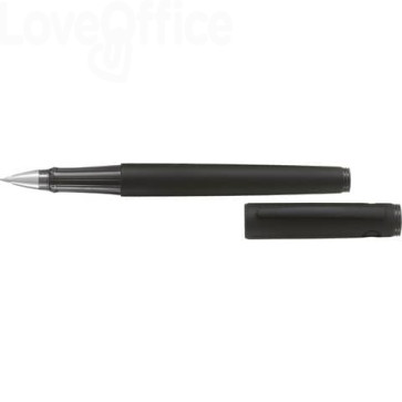 Basics Penne a scatto con inchiostro gel nero, punta fine,  confezione da 12, Black