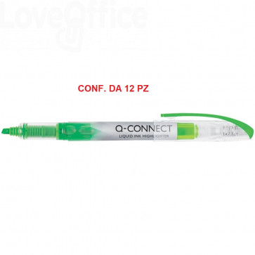 1225 Evidenziatori a penna Q-Connect 1-4 mm Verde KF00396 (conf.12