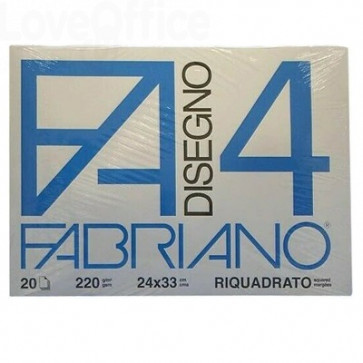 Album da Disegno Fabriano 4 24x33 cm Liscio Riquadrato 220 g 05201597  Bianco 8001348161479