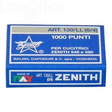 ZENITH 130/E bis punti metallici passo 6/4 sc.da 5000 punti - Zenith -  Cartoleria e scuola