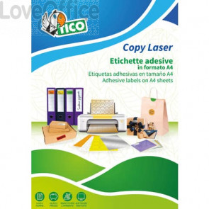 Etichette Bianche TICO Copy Laser A4 Las/Ink/Fot con angoli arrotondati 63,5x38,1 mm - LP4W-6338 (conf.100 fogli)