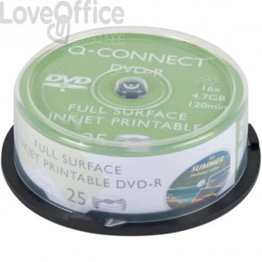 DVD-R Q-Connect Spindle 16x 120 min stampabile - KF18021 (conf.25)