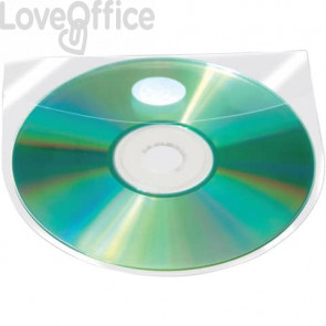 Custodia per CD/DVD autoadesiva Q-Connect 12,6x12,6 cm Trasparente - KF27032 (conf.100)