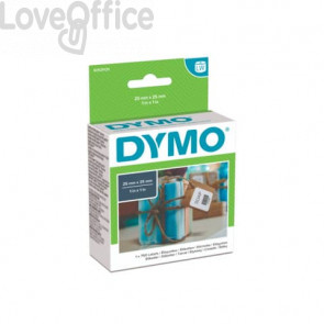 Etichette per Dymo LabelWriter removibili - 25x25 mm - Bianco - S0929120 (Rotolo da 750 etichette)