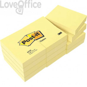 Foglietti riposizionabili Post-it® Notes Giallo Canary - Giallo canary - 38x51 mm - 653 (conf.12)