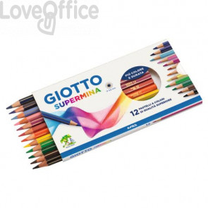 Pastelli colorati GIOTTO Supermina Assortite - 3,8 mm - da 3 anni in poi (conf.12)