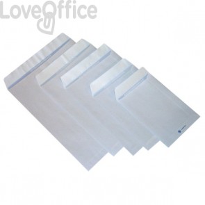 Buste a sacco con strip Pigna - Bianco - 25x35,3 cm - 80 g/m² - strip - 0099066 (conf.500)