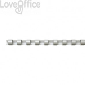 Dorsi plastici a 21 anelli Fellowes - 8 mm - 40 fogli - Bianco - 5345406 (conf.100)