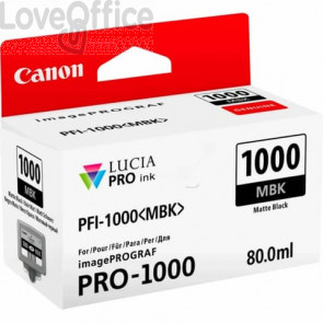 Cartuccia Canon Originale Ink-jet 0545C001 Cartuccia PFI-1000MBK - 80 ml - Nero opaco