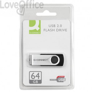 Chiavetta USB 2.0 Q-Connect Flash drive Argento/nero - 64 GB - KF41514