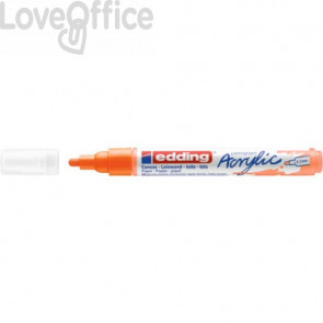 Pennarello acrilico Edding 5100 - punta tonda 2-3 mm Tratto medio - Arancio fluo - 4-5100066