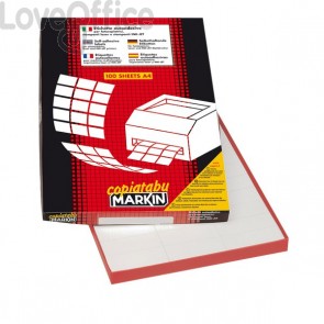 Etichette adesive Bianche Markin - 70x36 mm - 100 fogli con 24 etichette cad. - X210C500 (conf.2400 etichette)