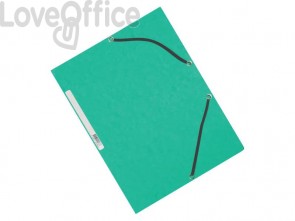 Cartelline a 3 lembi con elastico Q-Connect Verdi 24,3x32 cm cartoncino manilla 375 g/m² (conf.10)