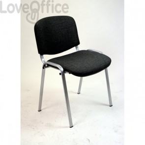 sedia attesa ignifuga di colore nero con gambe grigie