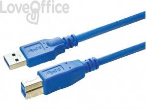 Cavo di collegamento Media Range USB 3.0 AM/BM Blu MRCS144