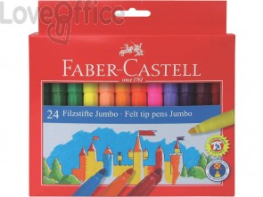 Pennarelli Faber-Castell CASTELLO Jumbo punta grossa 5 mm Assortito (astuccio di cartone da 24)