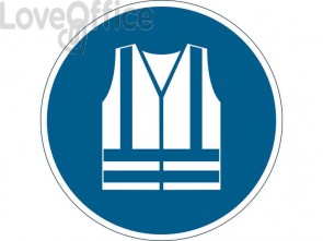 Pittogramma da pavimento "Gilet di sicurezza alta visibilità obbligatorio" Durable Azzurro ø430 mm - 173506