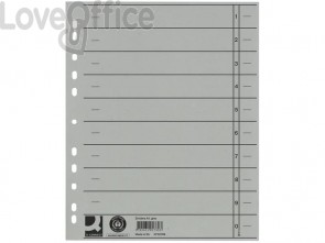Separatore per archivio con perforazione universale Q-Connect 24x30 cm 230 g/m² Grigio - KF02789 (conf.100)