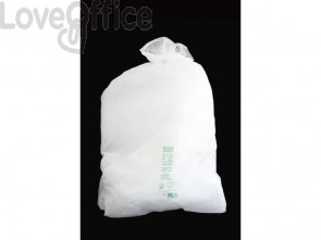 Sacchi immondizia biodegradabili Cagliplast in mater-bi capacità 97 litri - Bianco naturale (rotolo da 20 sacchetti)