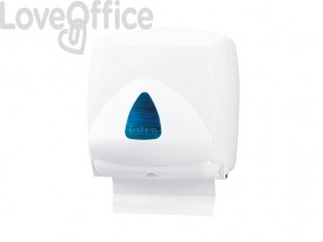 Distributore mini di carta asciugamani in fazzoletti QTS in ABS capacità 300 foglietti Bianco vetrino Blu IN-FO2/WRN
