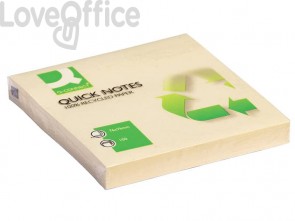Foglietti riposizionabili Q-Connect 100% materiale riciclato 65 g/m² Giallo - 76x76 mm - KF05609 (12 blocchetti da 100 fogli)