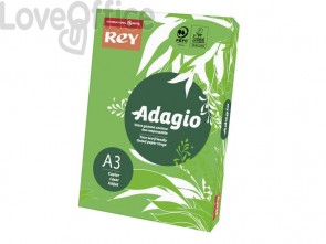 Carta colorata A3 Verde intenso INTERNATIONAL PAPER Rey Adagio 80 g/m² - 29,7x42 cm (risma 500 fogli)