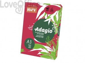 Cartoncini colorati A3 Rosso intenso INTERNATIONAL PAPER Rey Adagio - 160 g/m² - 29,7x42 cm (risma 250 fogli)