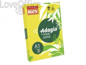 Cartoncini colorati A3 Giallo intenso INTERNATIONAL PAPER Rey Adagio - 160 g/m² - 29,7x42 cm (risma 250 fogli)