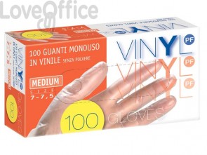 Guanti in vinile senza polvere Icoguanti - L - Trasparenti - EVSP/LARGE (scatola da 100 guanti)