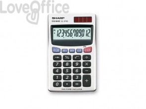 Calcolatrice tascabile a doppia alimentazione SHARP con display a 12 cifre Argento - EL 379 SB