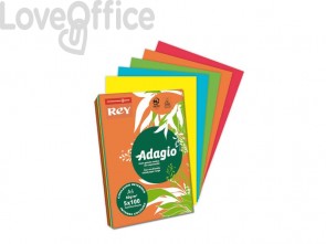 Carta colorata assortita A4 INTERNATIONAL PAPER Rey Adagio colori forti 80 g/m² (risma 500 fogli)