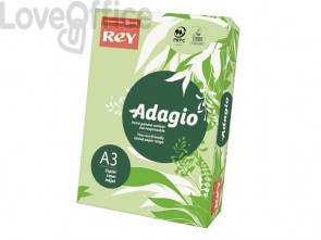Cartoncini colorati A3 Verdi INTERNATIONAL PAPER Rey Adagio - 160 g/m² - 29,7x42 cm (risma 250 fogli)