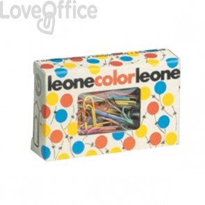 Fermagli Clip Colorati Leone Color Dell'Era - Scatola con finestra - N 4 - 32 mm - FX5 (conf.50)