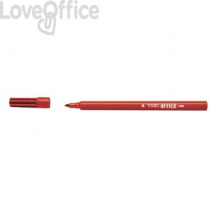 Pennarelli punta in fibra Tratto Office punta conica 0,7 mm Rosso (conf.12 pezz)