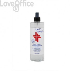 Spray igienizzante superfici (alcol 70%) 400 ml - Active linea Bosco di Rivalta - flacone Trasparente - BOS014