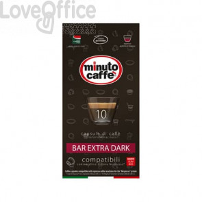 Caffè in capsule compatibili Nespresso Minuto caffè Espresso love3 bar extra dark - 04901 (10 pezzi)
