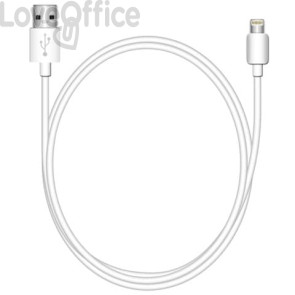 Cavo di ricarica e sincronizzazione USB 2.0 Lightning 1 mt Media Range Bianco MRCS178