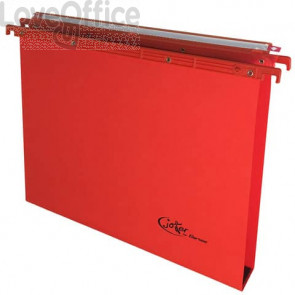 Cartelle sospese orizzontali per cassetti Joker interasse 39 cm - fondo a U 3 cm Rosso - Cartoncino 270 gr (conf.25)