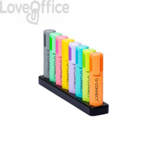 Desk set evidenziatori Q-Connect Pastel 1,5-2 mm colori assortiti - KF17806 (conf.8)