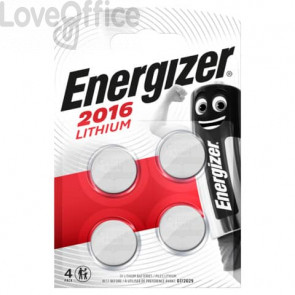 Batterie al litio a bottone Lithium BP4 3V rossa Energizer CR2016 (conf.4)