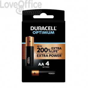 Batterie alcaline Duracell Optimum Stilo AA - MN1500 mAh - DU0030-05000394139183 (conf.4)