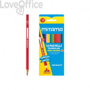 Pastelli laccati fusto triangolare Mitama - mina 3,3 mm - colori assortiti (conf.12)