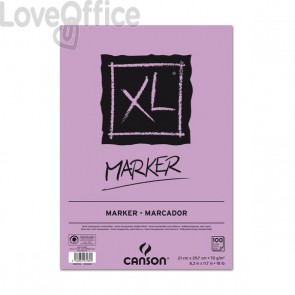 Blocco in carta collata - XL - Marker Canson - collato lato corto - A4 - 100 fogli