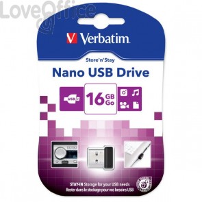 Chiavetta USB Verbatim Store'n Stay NANO - 16 GB - USB 2.0 - 97464