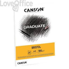 Blocco GRADUATE Bristol A5 20 fogli - 180 g/m² Canson Bianco C400110382