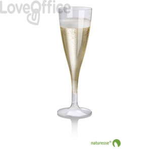 Bicchieri champagne Trasparente Scatolificio del Garda - capienza 100 ml 183x60 mm - ø55 mm (conf.27)
