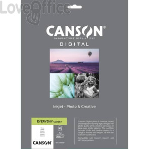Carta fotografica inkjet Everyday A4 - 200 g/m² Glossy Canson Bianco - C33300S000 (conf.15 fogli)