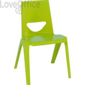 Sedia per banco in PPL riciclato 41x41x38 cm Motris Verde lime EN-ONE4GR